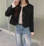 Tweed Round Silver Button Jacket