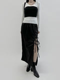 Nika satin slit long skirt