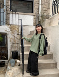 [unisex] Hakkui round over knit sweatshirt