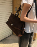 Mokit Suede Belt Shoulder Bag