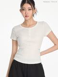 W Basic Henley Neck T-shirt