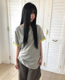 Harom Color Matching Roll-up Short Sleeve T-shirt