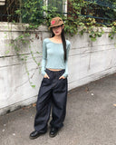 Mur Flower Pattern Round Neck Long Sleeve T-Shirt