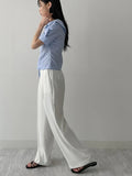 Pastel one-tuck wide slacks