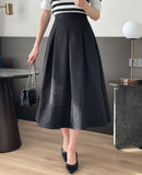 Nebel Banding Pintuck Flare Skirt
