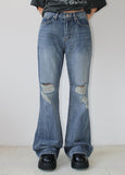 DAMAGE BOOTCUT DENIM