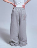 DOT CROSS Embroidered Training Pintuck Wide Pants