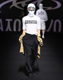 Wool Blend Asymmetrical Long Skirt Pants