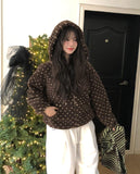 Sage Dot Boucle Hood Zip-Up