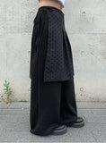 Ponce Dot Wrap Skirt Layered Pants Set