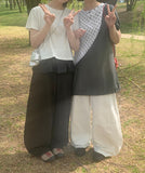 [BAONHAUS] Yuzuna Nylon String Short Frill Layered Banding Skirt Pants