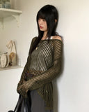 Leaking Punching Net Oversized Fit Knitwear