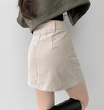 Corduroy H-Line Mini Skirt Pants