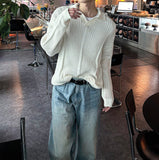 Open collar mesh knit