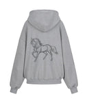 [mnem] Horse Graphic Hoodie Zip-Up