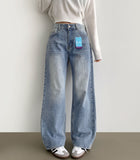 4 Season Basic Wide-Fit Washed Denim Pants