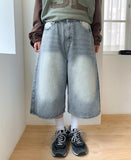 [Unisex] Collend Banding Washing Denim Bermuda Pants