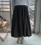 Dolance Suede Balloon Long Skirt