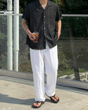 Denim open short sleeve shirt