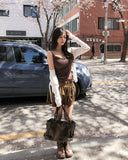 Hippie Layer Corset Suede Skirt
