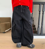 [unisex] Heromi Heart Balloon Wide Denim Pants