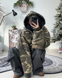 Henard Camo Quilted Hood Jumper