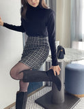 Komare Pearl Tweed H-Line Mini Skirt