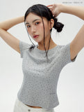 W U-Neck Crop Slim T-shirt
