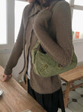 Vinve Vintage Washed Green Shoulder Bag