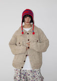 (WOOL) HEAVY CRAFT KNIT CARDIGAN