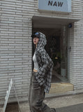 Leaf Overfit Hooded Checkered Shirt