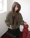 Nua check hooded overfit quilted padding