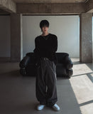 Cozy volume cut denim pants
