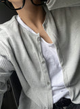 Linen Round Knit Cardigan