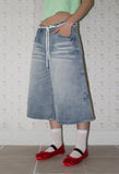 CAT WASHED BERMUDA DENIM