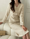 Median Tweed Button One Piece