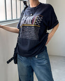 Sporty scene printing over short sleeve