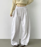 Side Cut Long Balloon Wide Banding Pants