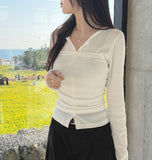 Layered Crop Top Long Sleeve Knit Cardigan Two-Piece Set