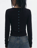 LINE DOTS U-Neck Long Sleeve