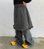 Itpur Flower Banding Peach Fuzz Frill Midi Skirt