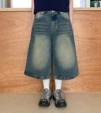 [unisex] Mitt Washing Bermuda Denim Pants