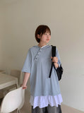 [Unisex] Belinde Stripe Hood Short Sleeve Tee