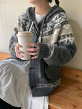 Yutani Cowichan Duffel Knit Hood Cardigan