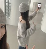 Punching Loose Fit Knit Beanie Point Set