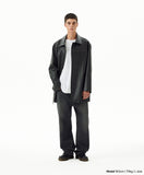 FAUX LEATHER CARCOAT
