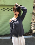 Duane Slub Frill Cardigan