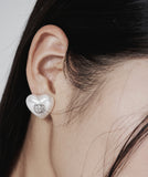 Signity pearl heart earrings