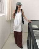 Lyrical Glossy Nylon Shirring Layered Strap Sleeveless Mini One Piece