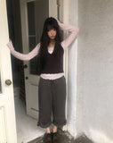 Mekun Roll-up Wide Cotton Pants